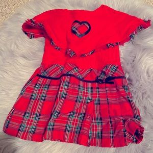 Vintage Boutique Dress Plaid Holiday 2T Christmas